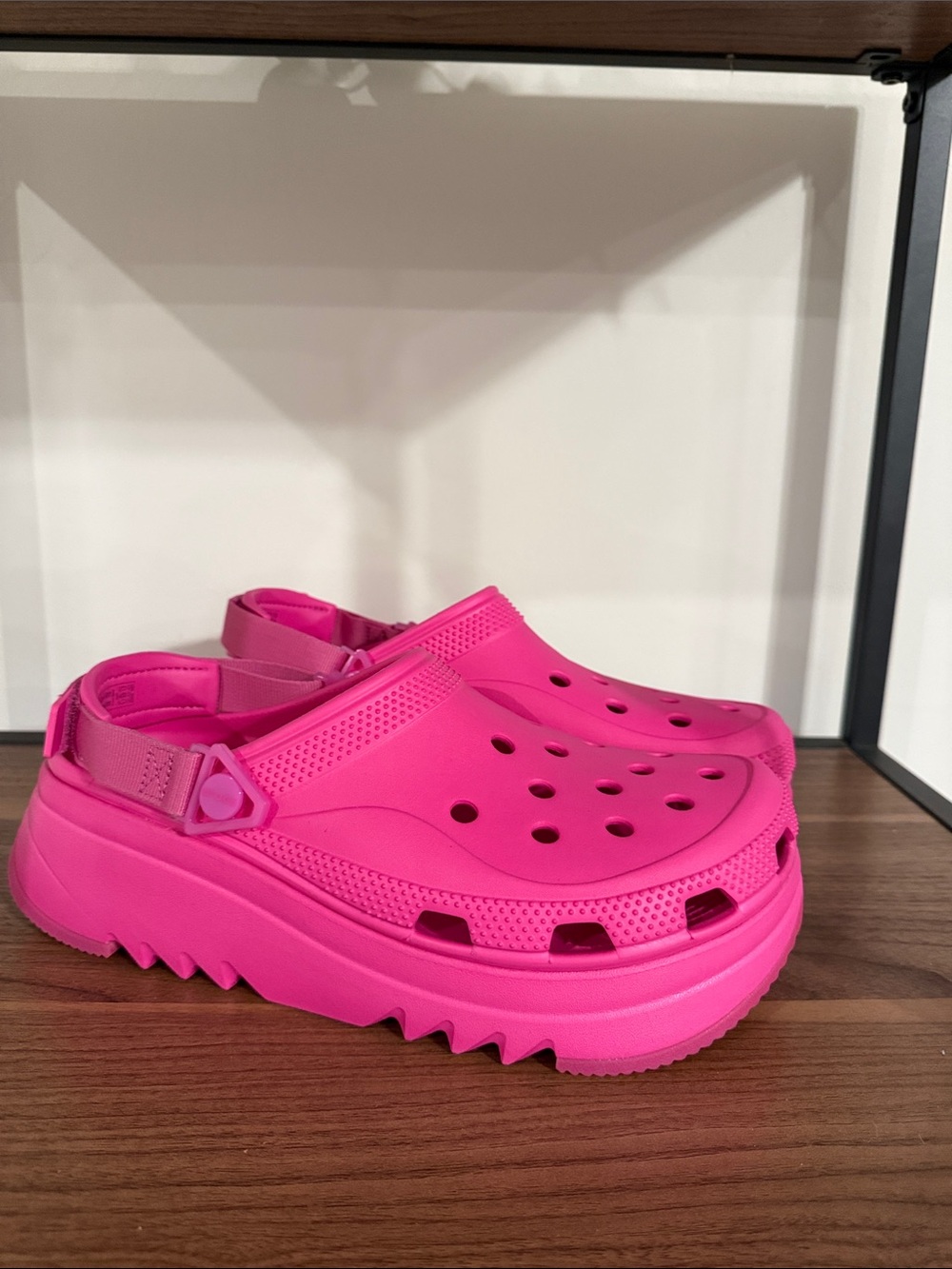 CROCS Hiker Escape Clogs Platform in Hot Pink 11